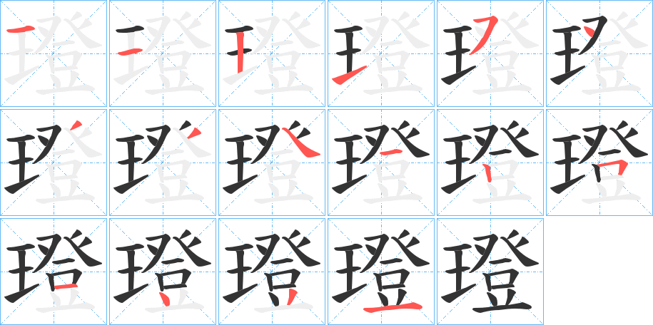璒字笔顺步骤