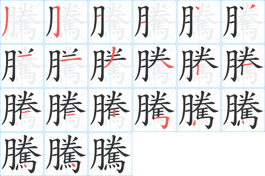 騰字完整笔顺步骤图