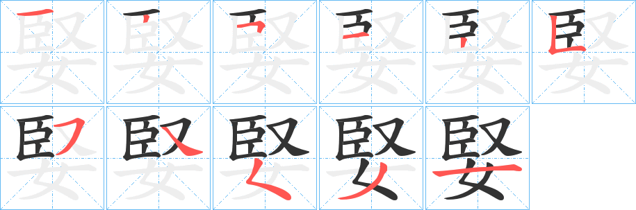 婜字完整笔顺步骤图