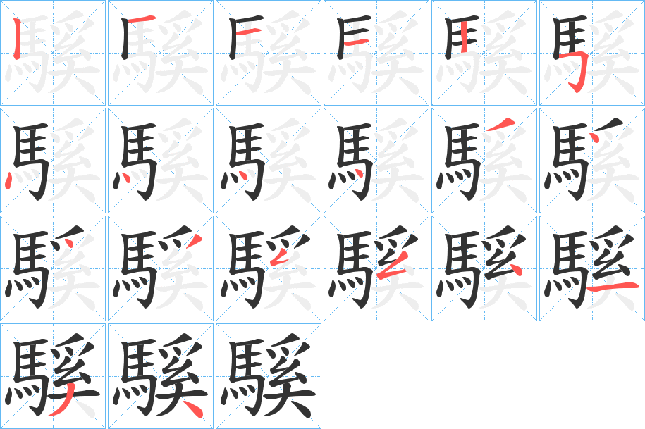 騱字笔顺步骤