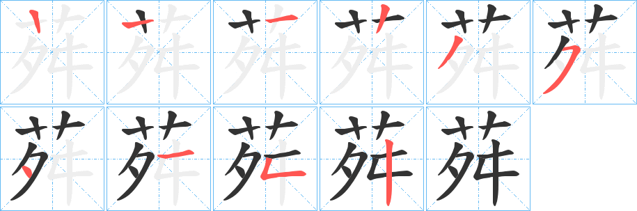 荈字笔顺步骤