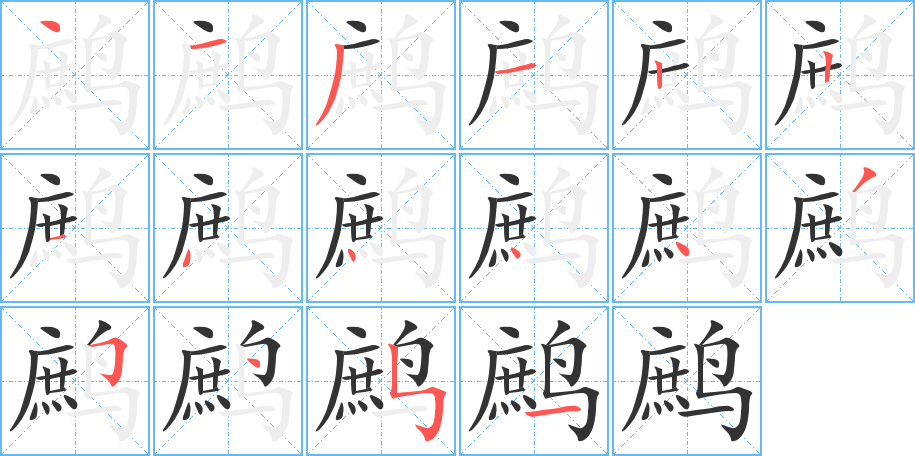 鹧字完整笔顺步骤图