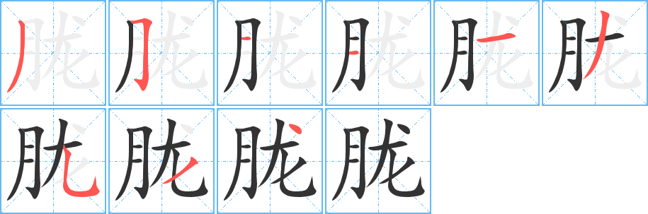 胧字完整笔顺步骤图