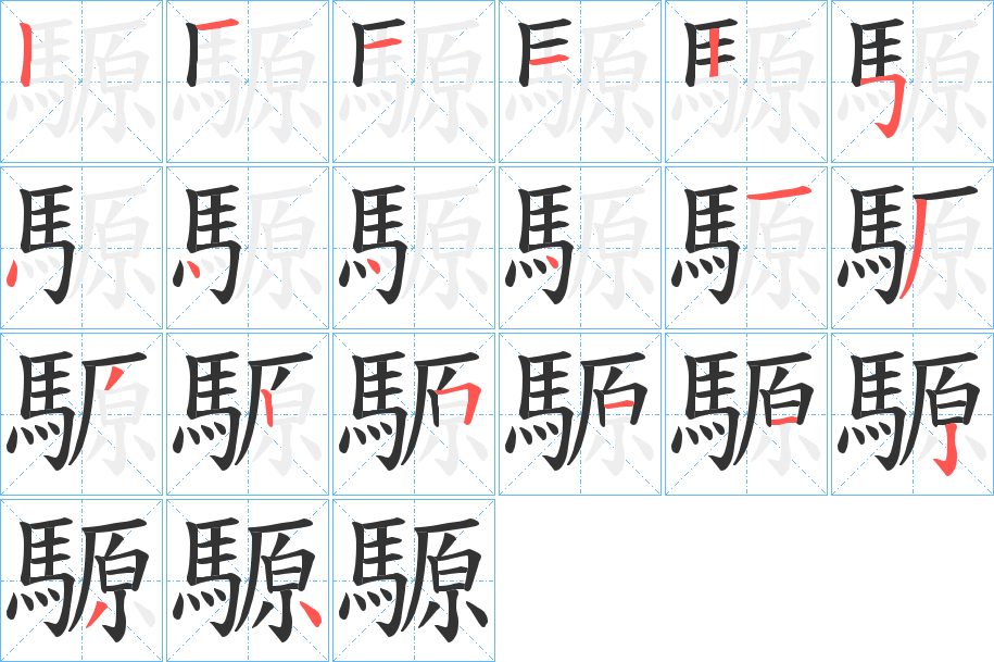 騵字笔顺步骤