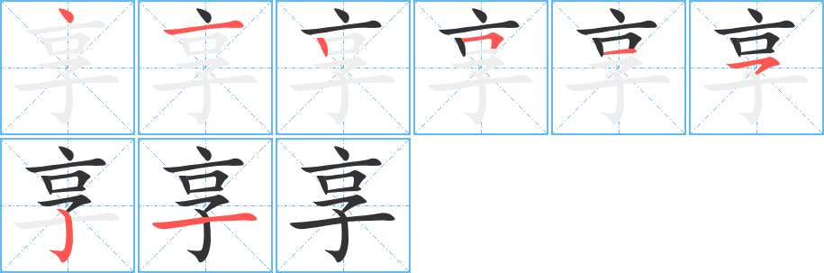 享字完整笔顺步骤图