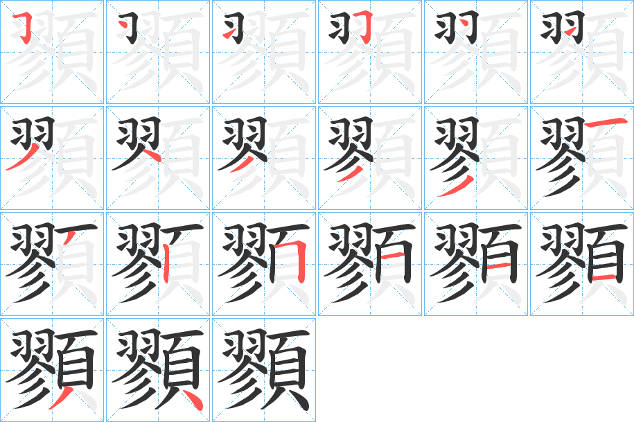 顟字完整笔顺步骤图