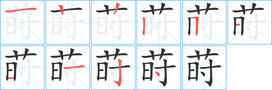 莳字完整笔顺步骤图