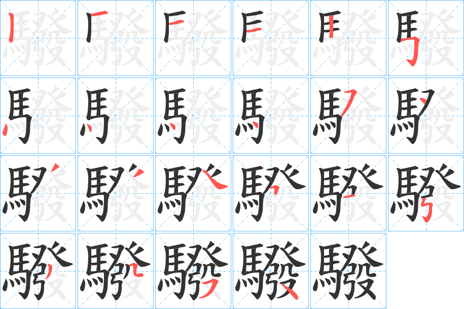驋字笔顺步骤