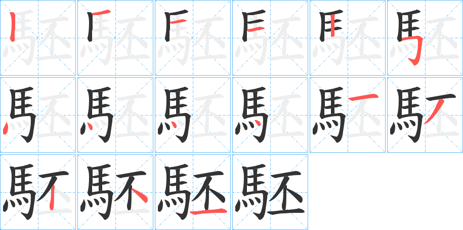 駓字完整笔顺步骤图