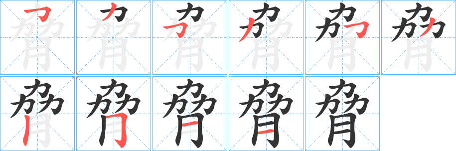 脅字完整笔顺步骤图